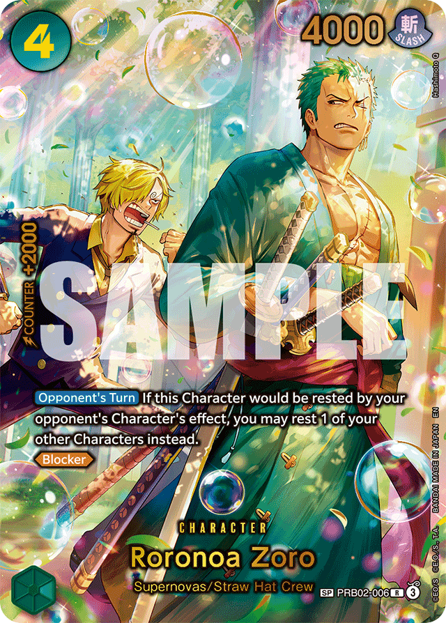 Roronoa Zoro - PRB02-006 - Rare (Special Alternate Art) - The Best Vol.2