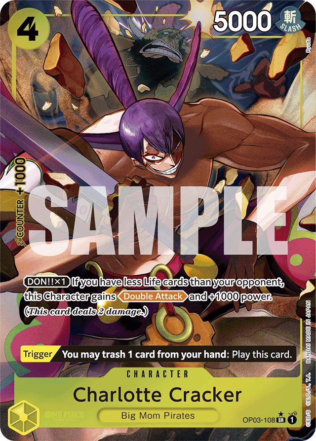 Charlotte Cracker - OP03-108 - Super Rare (Premium Alt Art) - Pillars of Strength