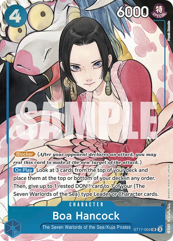 Boa Hancock - ST17-004 - Super Rare (Illustration Box Vol1Alt Art) - BLUE Donquixote Doflamingo