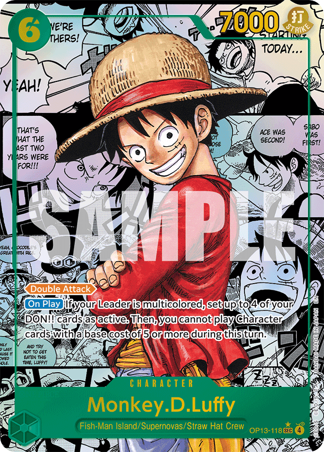 Monkey.D.Luffy - OP13-118 - Secret Rare (Manga Alt Art) - Carrying On His Will