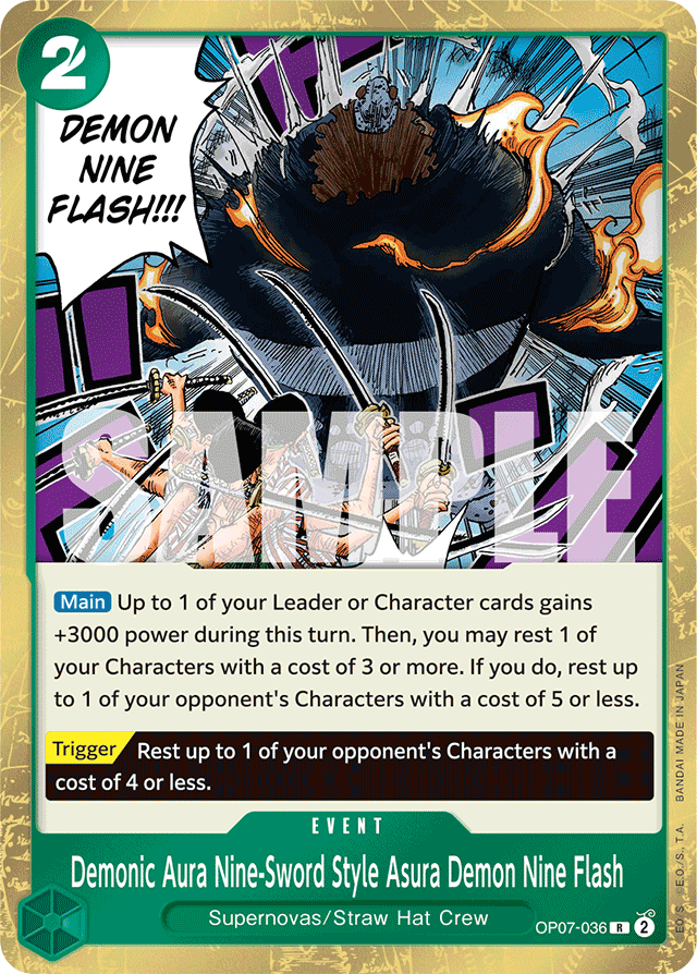 Demonic Aura Nine-Sword Style Asura Demon Nine Flash - OP07-036 - Rare - 500 Years In The Future