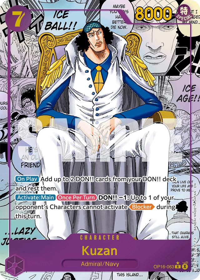 Kuzan - OP16-063 - Rare (Manga Alt Art) - The Time Of Battle