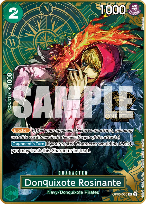 Donquixote Rosinante - OP05-030 - Rare (Second Anniversary Stamp) - Awakening of the New Era