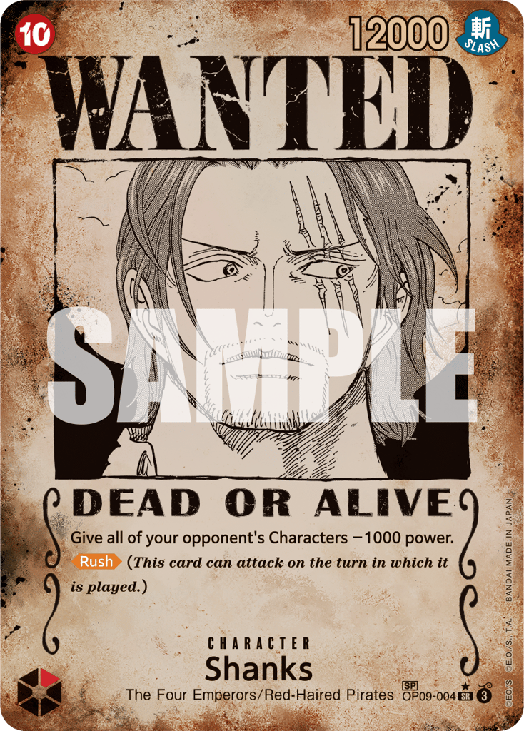 Shanks - OP09-004 - Super Rare (Wanted Poster) - Emperors In The New World
