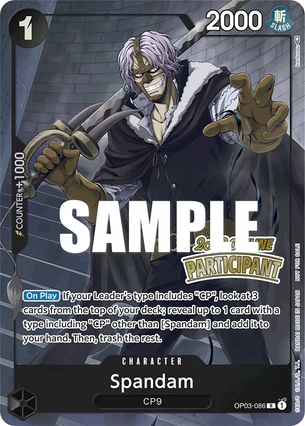 Spandam - OP03-086 - Rare (Offline Participant Stamp) - Pillars of Strength