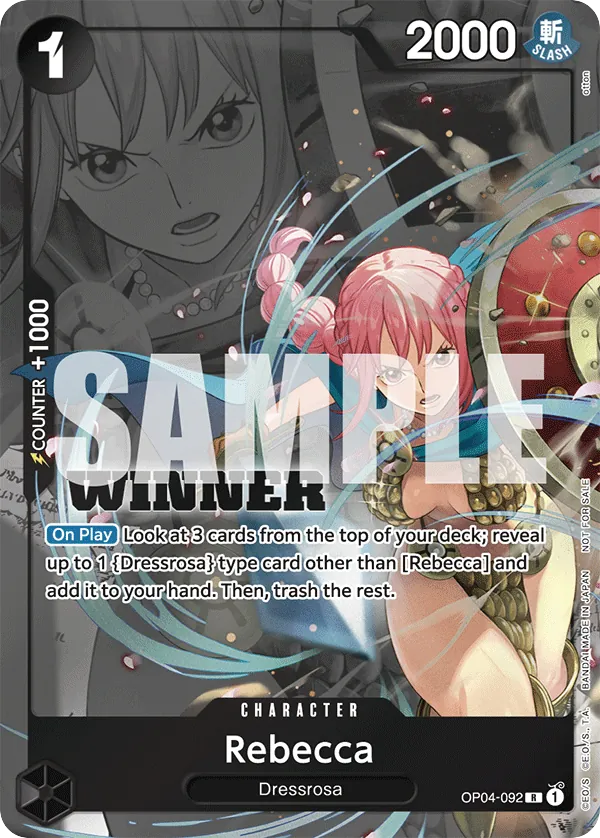 Rebecca - OP04-092 - Rare (Winner Stamp) - Kingdoms of Intrigue