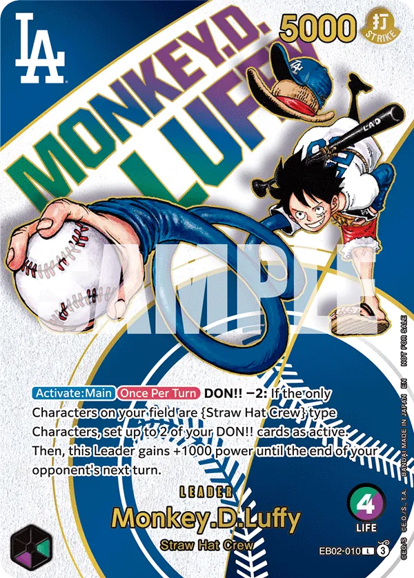 Monkey.D.Luffy - EB02-010 - Leader (Dodgers Alt Art) - Anime 25th Collection