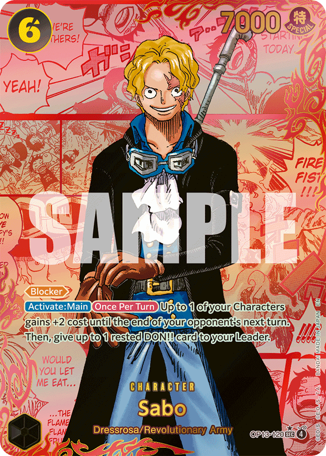 Sabo - OP13-120 - Secret Rare (Red Manga Alt Art) - Carrying On His Will