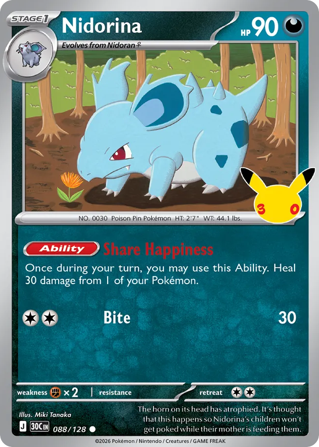 Nidorina - 088/128 - 30th Celebration
