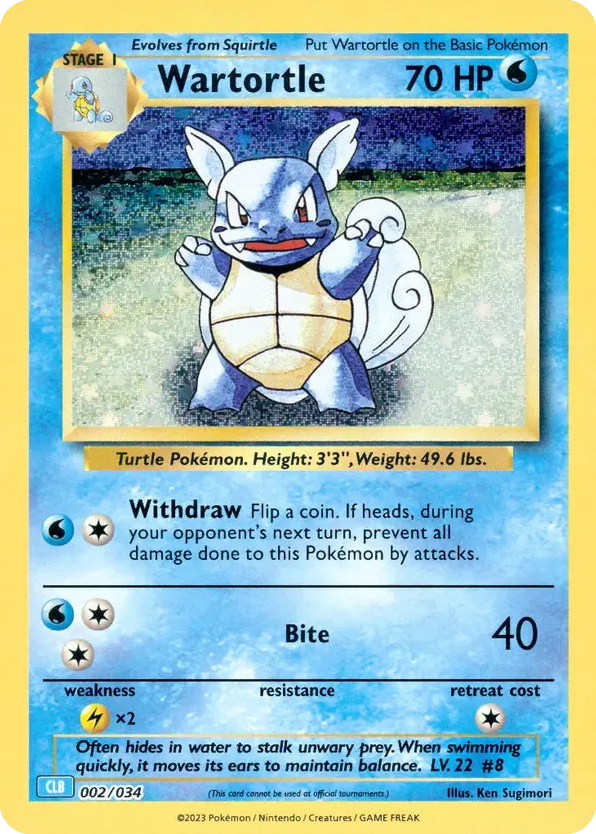 Wartortle - 02/34 - Pokémon TCG Classic - Blastoise