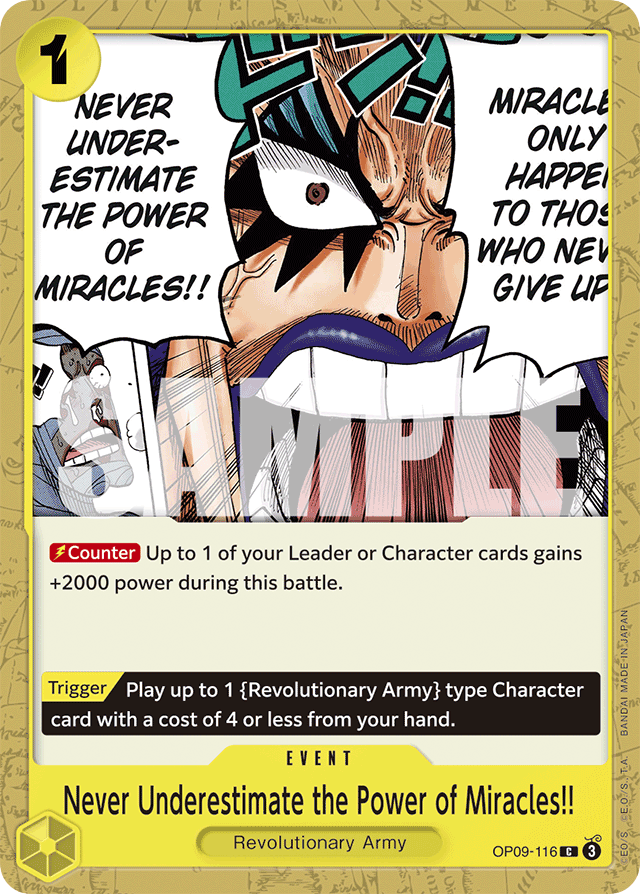 Never Underestimate the Power of Miracles!! - OP09-116 - Common - Emperors In The New World