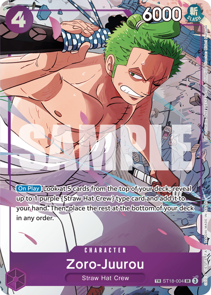 Zoro-Juurou - ST18-004 - Super Rare (Treasure Rare) - PURPLE Monkey.D.Luffy