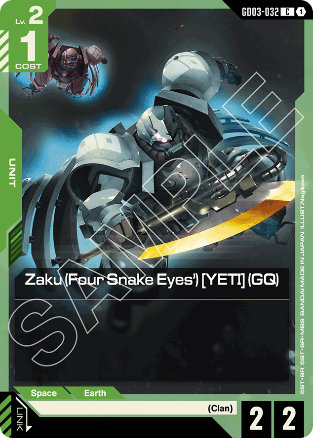 Zaku (Four Snake Eyes') [YETI] (GQ) - GD03-032 - Common - Steel Requiem