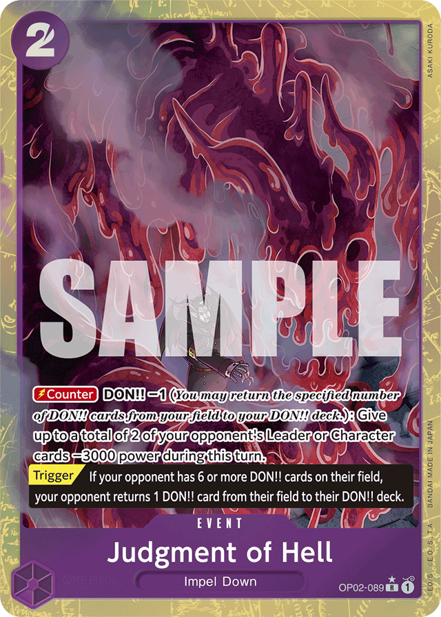Judgment of Hell - OP02-089 - Rare (Premium Alt Art) - Paramount War