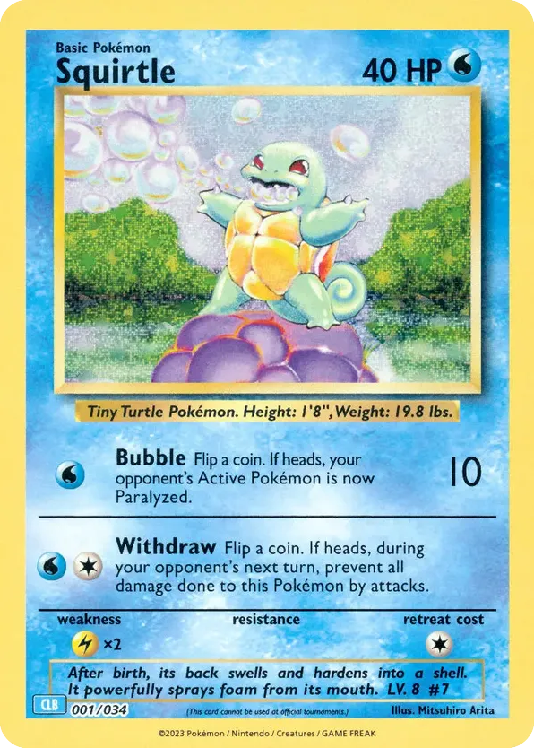 Squirtle - 01/34 - Pokémon TCG Classic - Blastoise