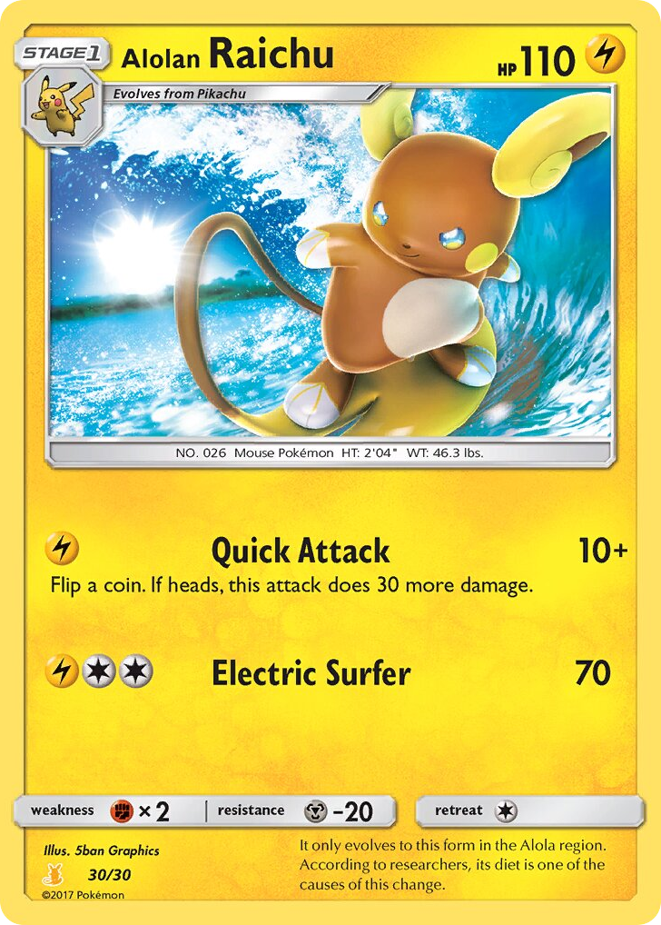 Alolan Raichu - 30/30 - SM Trainer Kit Alolan Raichu