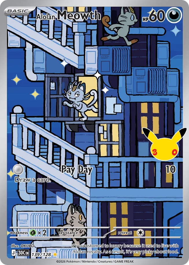 Alolan Meowth - 139/128 - 30th Celebration