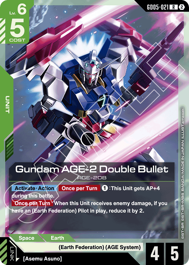 Gundam AGE-2 Double Bullet - GD05-021 - Rare - Freedom Ascension