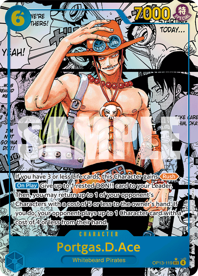 Portgas.D.Ace - OP13-119 - Secret Rare (Manga Alt Art) - Carrying On His Will