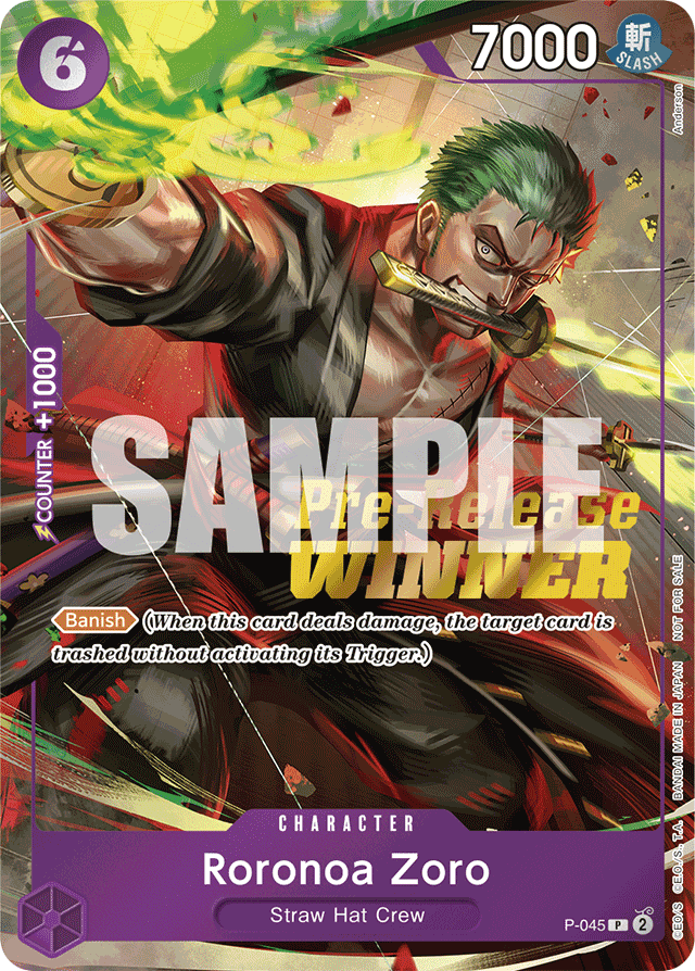 Roronoa Zoro - P-045 - Promo (Pre Release Winner Stamp) - Promos