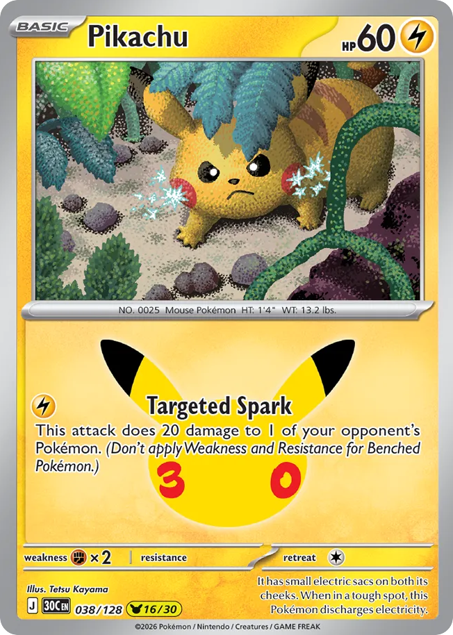 Pikachu - 038/128 - 30th Celebration