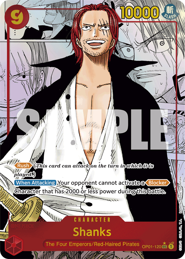 Shanks - OP01-120 - Secret Rare (Non Textured Manga Alt Art) - Romance Dawn