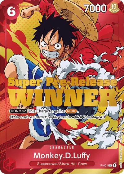 Monkey.D.Luffy (Super Pre-Release) [Winner] - P-001 - One Piece Promotion Cards