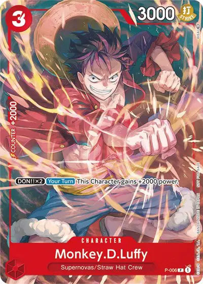 Monkey.D.Luffy - P-006 (Tournament Pack Vol. 1) - P-006 - One Piece Promotion Cards