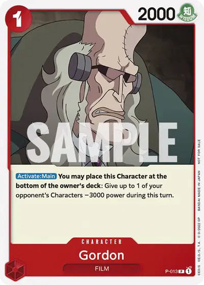 Gordon (One Piece Film Red) - P-013 - One Piece Promotion Cards