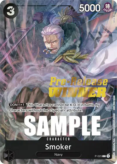 Smoker (Pre-Release) [Winner] - P-025 - One Piece Promotion Cards