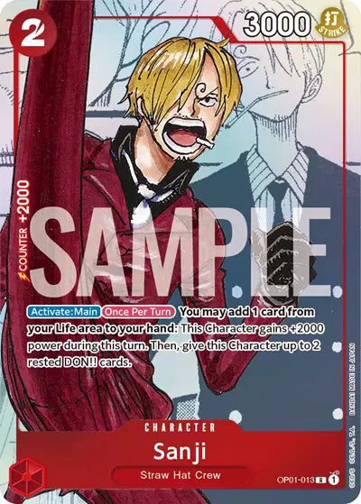 Sanji - OP01-013 (Alternate Art) - OP01-013 - One Piece Promotion Cards