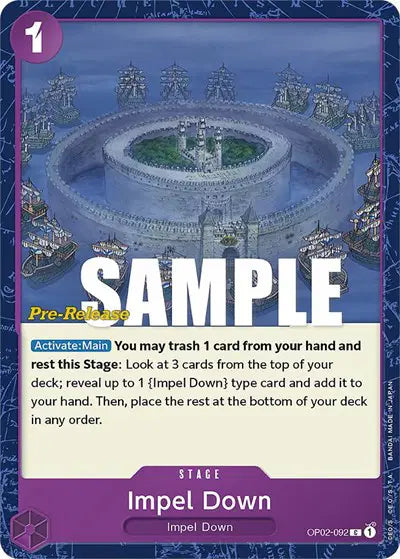 Impel Down - OP02-092 - Paramount War Pre-Release Cards