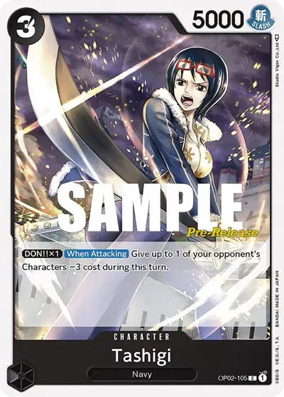Tashigi - OP02-105 - Paramount War Pre-Release Cards