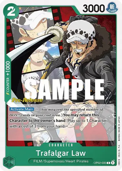 Trafalgar Law - OP02-035 - Paramount War Pre-Release Cards