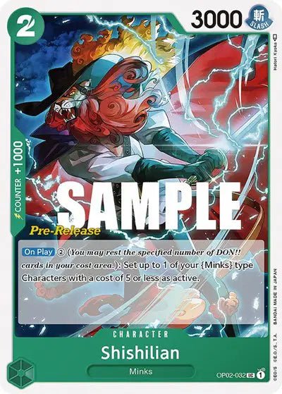 Shishilian - OP02-032 - Paramount War Pre-Release Cards