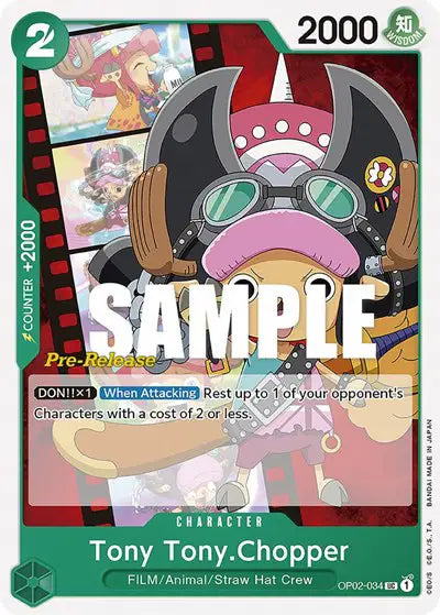 Tony Tony.Chopper - OP02-034 - Paramount War Pre-Release Cards