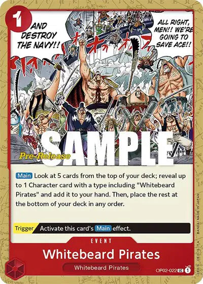 Whitebeard Pirates - OP02-022 - Paramount War Pre-Release Cards