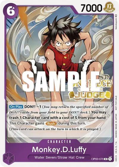 Monkey.D.Luffy (Judge Pack Vol. 2) - OP03-070 - One Piece Promotion Cards