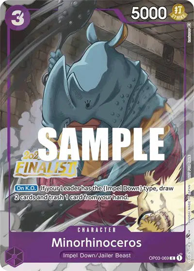Minorhinoceros (Offline Regional 2023) [Finalist] - OP03-069 - One Piece Promotion Cards