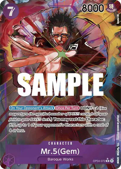 Mr.5(Gem) (Alternate Art) - OP04-072 - Kingdoms of Intrigue