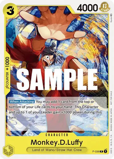 Monkey.D.Luffy (Pre-Release Tournament) - P-036 - One Piece Promotion Cards