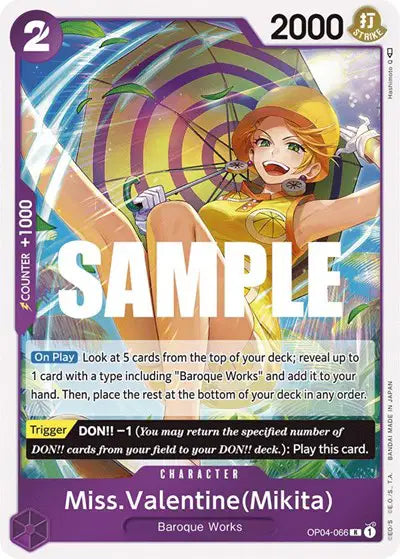 Miss.Valentine(Mikita) - OP04-066 - Kingdoms of Intrigue