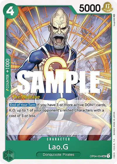 Lao.G - OP04-034 - Kingdoms of Intrigue Pre-Release Cards
