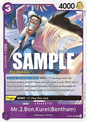 Mr.2.Bon.Kurei(Bentham) - OP04-069 - Kingdoms of Intrigue Pre-Release Cards