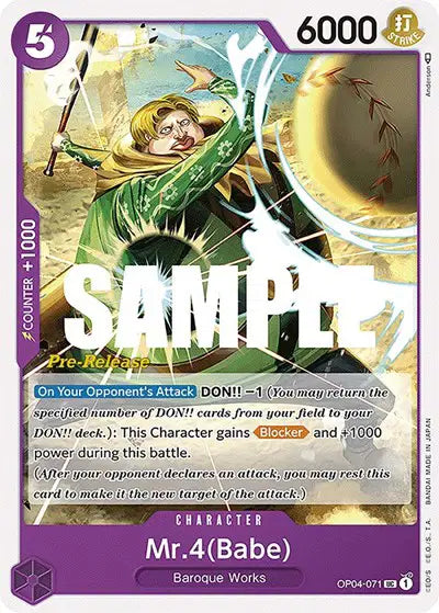 Mr.4(Babe) - OP04-071 - Kingdoms of Intrigue Pre-Release Cards