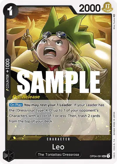 Leo - OP04-091 - Kingdoms of Intrigue Pre-Release Cards