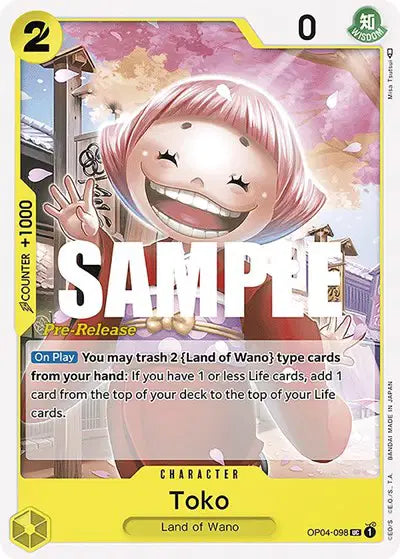 Toko - OP04-098 - Kingdoms of Intrigue Pre-Release Cards