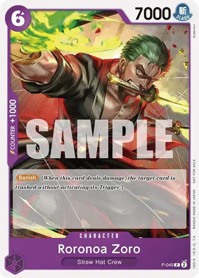 Roronoa Zoro (OP-06 Pre-Release Tournament) [Participant] - P-045 - One Piece Promotion Cards