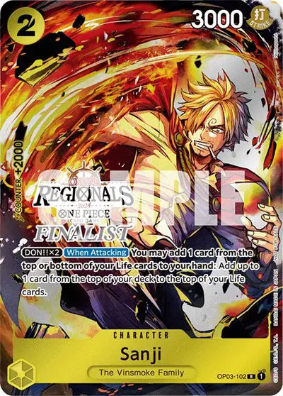 Sanji (Online Regional 2024) [Finalist] - OP03-102 - One Piece Promotion Cards