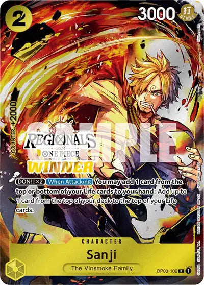 Sanji (Offline Regional 2024) [Winner] - OP03-102 - One Piece Promotion Cards